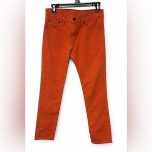Levi’s 511 Slim Fit Jeans Rust Orange Men’s W30 L30 Stretch Denim